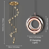 GoldenGlaze Double Height Modern LED Chandelier