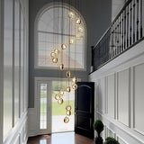 GoldenGlaze Double Height Modern LED Chandelier