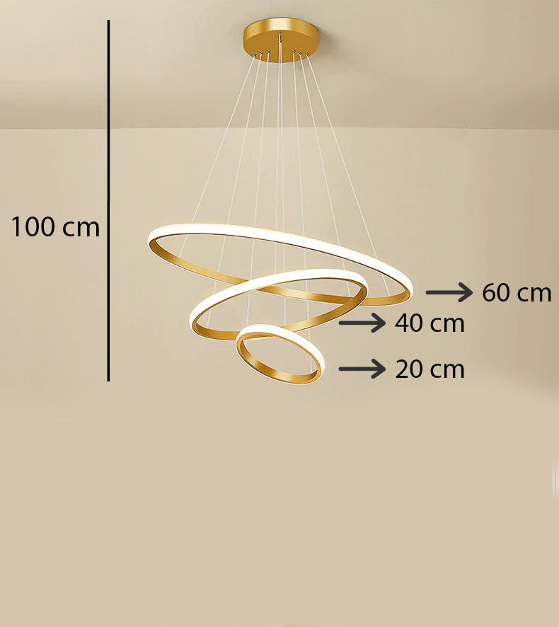 Buy three ring GOLD LED Smart Voice Assist Chandelier - Smartway