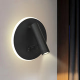 Rotatable USB Black Wall Lamp