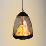 Fira Black Glass Pendant Light