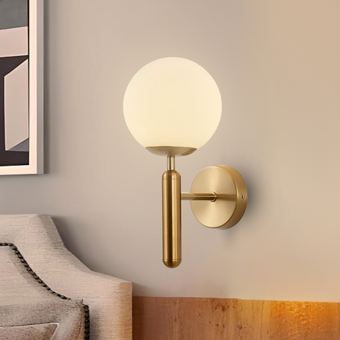 Single Glass Post Ball Wall Sconces