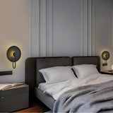 Kyron Designer Black Crystal Plate Wall Lamp