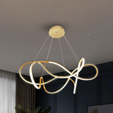 Swirl Gold LED Smart Voice Assist Chandelier