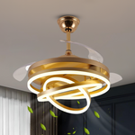 Cross Gold LED Smart Voice Assist Fan Chandelier