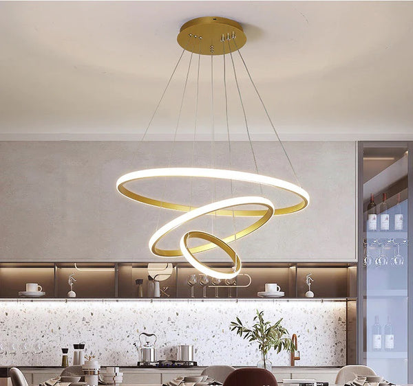 2/3 Tier LED Ring Island Chandelier | Dimmable Pendant Light |Living Room  Lights – Thehouselights
