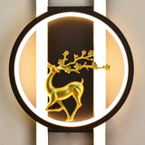 Hiron Golden Deer LED Wall Lamp