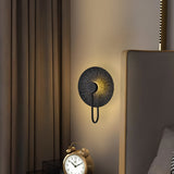 Kyron Designer Black Crystal Plate Wall Lamp