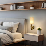 Nexar Modern Cylindrical Fabric Glass LED Wall Lamp