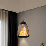 Fira Black Glass Pendant Light