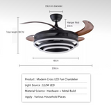 Cross LED Smart Voice Assist Fan Chandelier