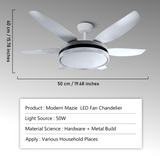 Mazie LED Smart Voice Assist Fan Chandelier