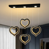 Four Heart Crystal Voice Assist LED Chandelier