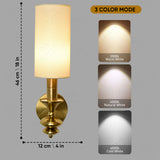 Nexar Modern Cylindrical Fabric Glass LED Wall Lamp