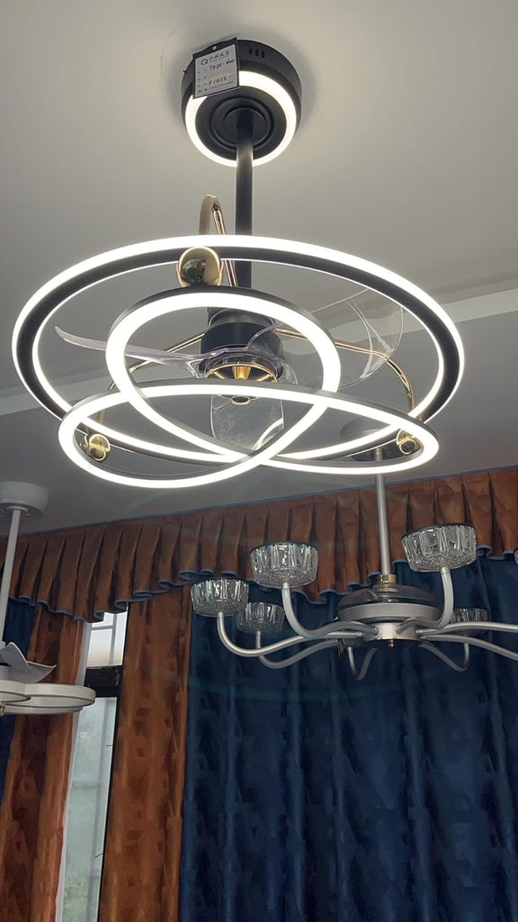 120 Watt Isaac Modern Ceiling Smart Fan Chandelier Smartway Lighting