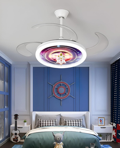 Kids World LED Smart Voice Assist Fan Chandelier