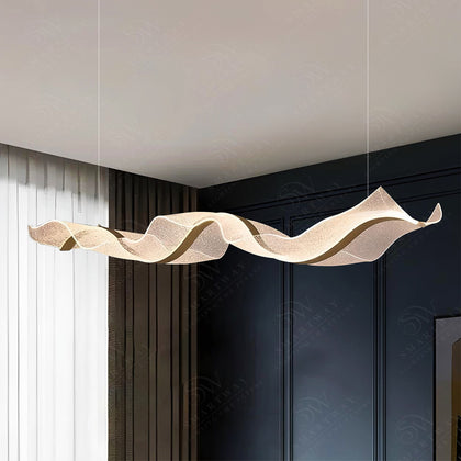 Glam Modern Wave Ribbon LED Ceiling Chandelier