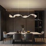 Glam Modern Wave Ribbon LED Ceiling Chandelier