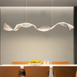 Glam Modern Wave Ribbon LED Ceiling Chandelier