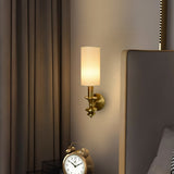 Nexar Modern Cylindrical Fabric Glass LED Wall Lamp