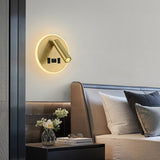 Rotatable USB Gold Bedside Wall Lamp
