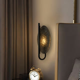 Rivex Texture Black Oval Crystal Plate Wall Lamp