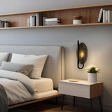 Rivex Texture Black Oval Crystal Plate Wall Lamp