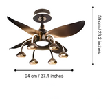 Anzio LED Smart Voice Assist Fan Chandelier