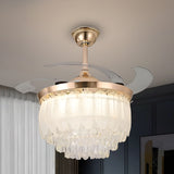Blaze Crystal Leaf Fan Chandelier
