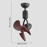 Vertex Black 3 Wooden Finish Blade Ceiling/Wall Fan