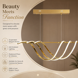Skylar Gold Modern LED Linear Chandelier