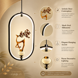 Staglo Golden Deer Modern Oval Pendant Light