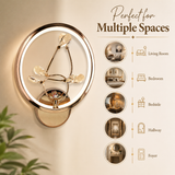Vine Modern Crystal Leaf Halo LED Wall Lamp