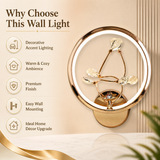 Vine Modern Crystal Leaf Halo LED Wall Lamp