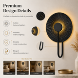 Kyron Designer Black Crystal Plate Wall Lamp