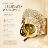 Morika Modern Peacock Crystal Feather Wall Lamp