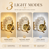 Morika Modern Peacock Crystal Feather Wall Lamp