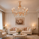 Rosy Modern Gold LED Chandelier