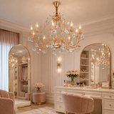 Rosy Modern Gold LED Chandelier