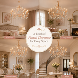 Rosy Modern Gold LED Chandelier
