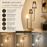 Trivana Modern Designer 3-Shade Floor Lamp