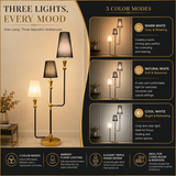 Trivana Modern Designer 3-Shade Floor Lamp