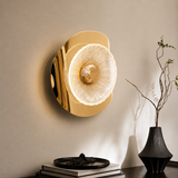 Solaris Gold LED Wall Lamp | Textured Crystal Glass