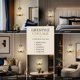 Fira Gold Glass Pendant Light