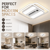 Vistora Modern Square Bladeless LED Fan Chandelier