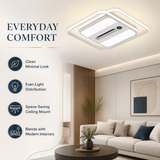 Vistora Modern Square Bladeless LED Fan Chandelier