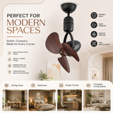 Boreal Black 3 Wooden Blade Ceiling/Wall Fan