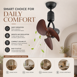 Boreal Black 3 Wooden Blade Ceiling/Wall Fan
