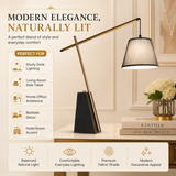 Gravix LED Table Lamp with Premium Fabric Drum Shade