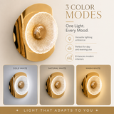 Solaris Gold LED Wall Lamp | Textured Crystal Glass